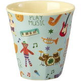 Rice Melamin Kids Kopp Med Blue Musik Band Print - Small - 160 Ml