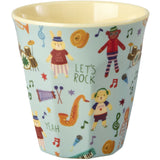 Rice Melamin Kopp Med Blue Musik Band Print - Medium - 250 Ml