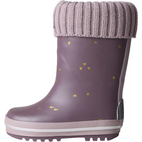 Name It Flint Gold Heart Nmfnoa Thermo Rubberboot Stickad Heart Noos