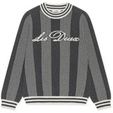 Les Deux Kids Charcoal Melange Striped Signature Stickad KIDS
