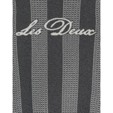 Les Deux Kids Charcoal Melange Striped Signature Stickad KIDS