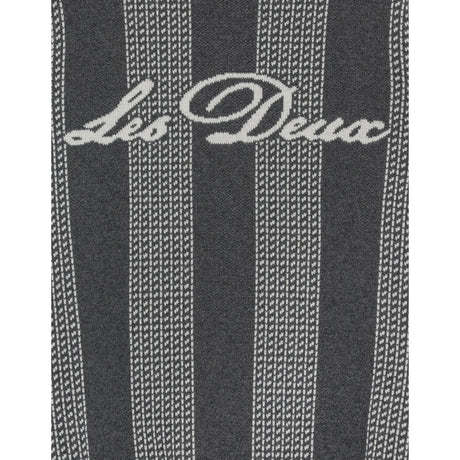 Les Deux Kids Charcoal Melange Striped Signature Stickad KIDS