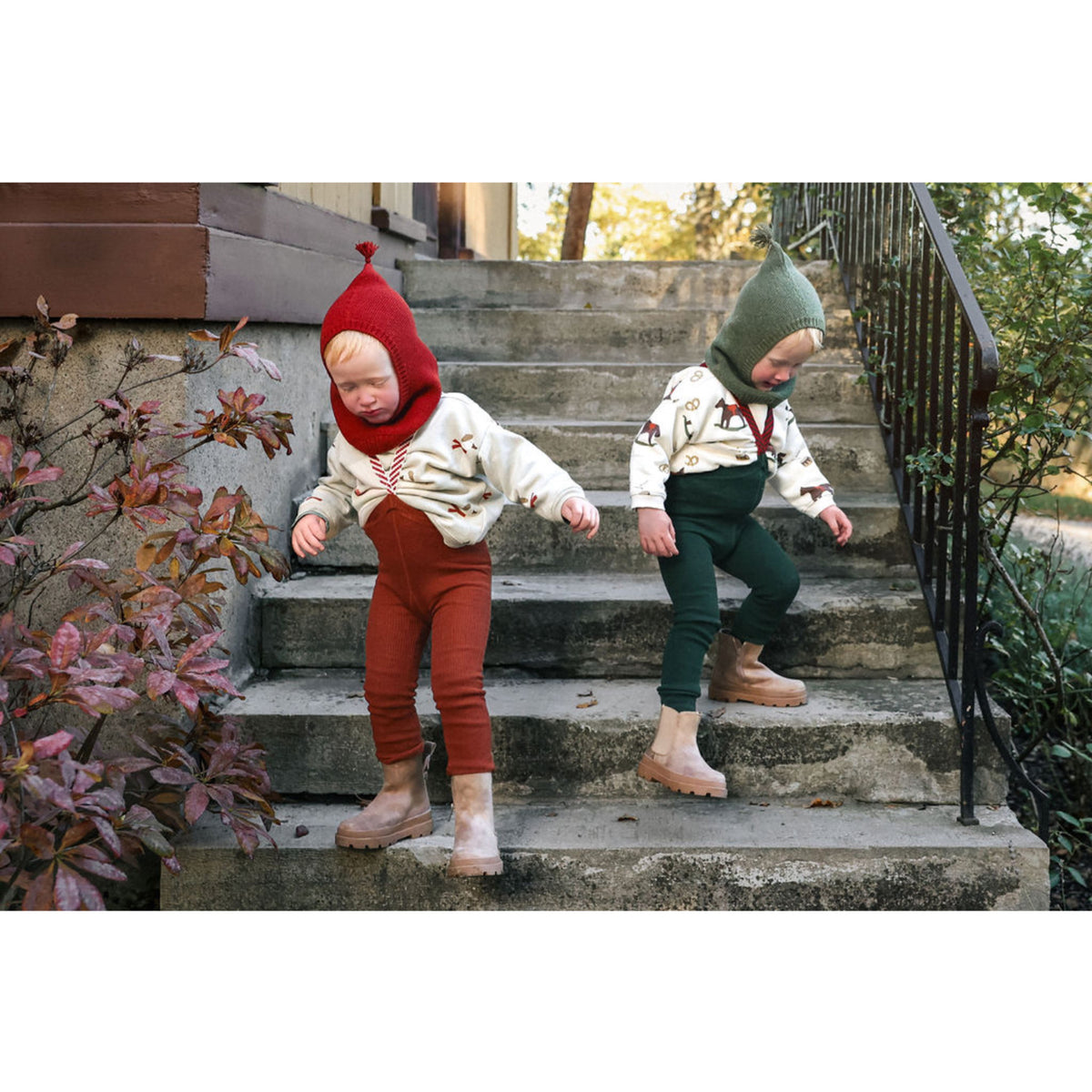 Silly Silas Bomull Strumpbyxar Med Braces Cinnamon Christmas Patterned