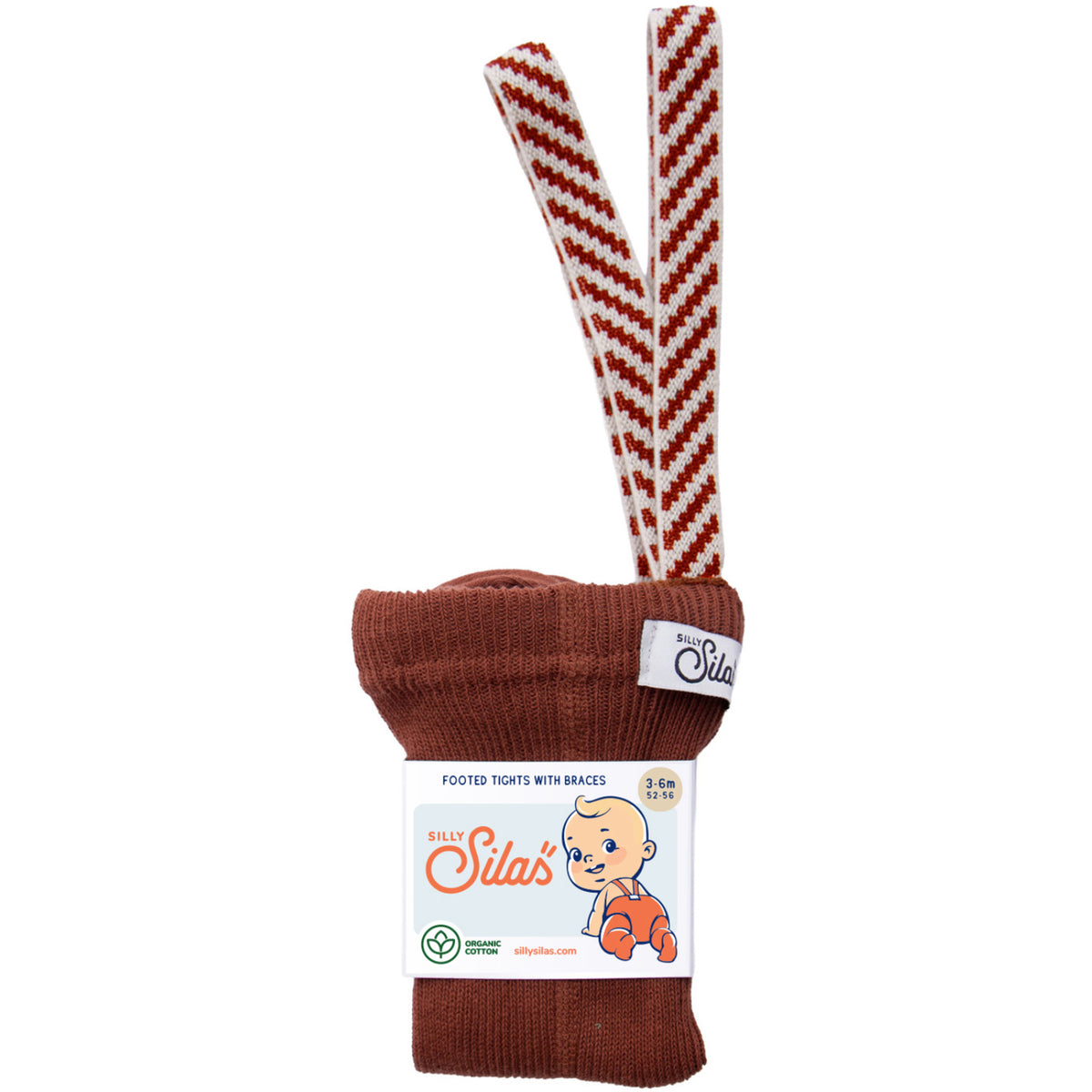 Silly Silas Bomull Strumpbyxar Med Braces Cinnamon Christmas Patterned