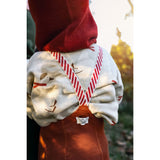 Silly Silas Footless Bomull Strumpbyxar Med Braces Cinnamon Christmas Patterned