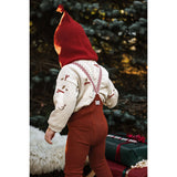 Silly Silas Footless Bomull Strumpbyxar Med Braces Cinnamon Christmas Patterned