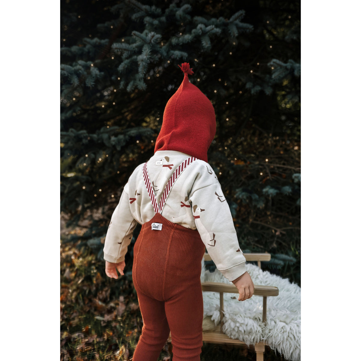 Silly Silas Bomull Strumpbyxar Med Braces Cinnamon Christmas Patterned