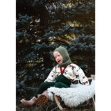 Silly Silas Footless Bomull Strumpbyxar Med Braces Dark Forest Green Christmas Patterned