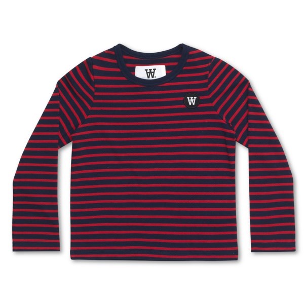Wood Wood Double A Kim Blus Navy/Rød Stripet