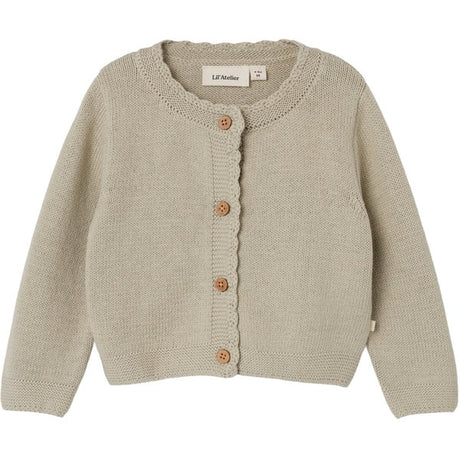 Lil'Atelier Moss Gray Fie Stickat Cardigan