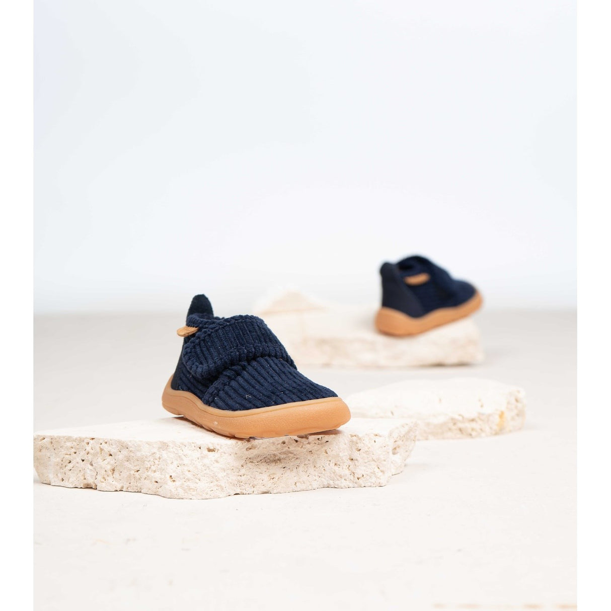 Bisgaard Navy Corduroy Barefoot Basic Home Skor