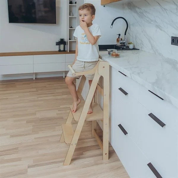 Duck Woodworks Transformable Kitchen Tower Natural