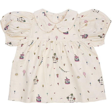 Copenhagen Colors Cream Tivoli Print blus med krage