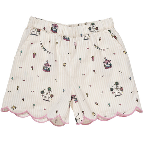 Copenhagen Colors Cream Tivoli Print shorts med dekorkant