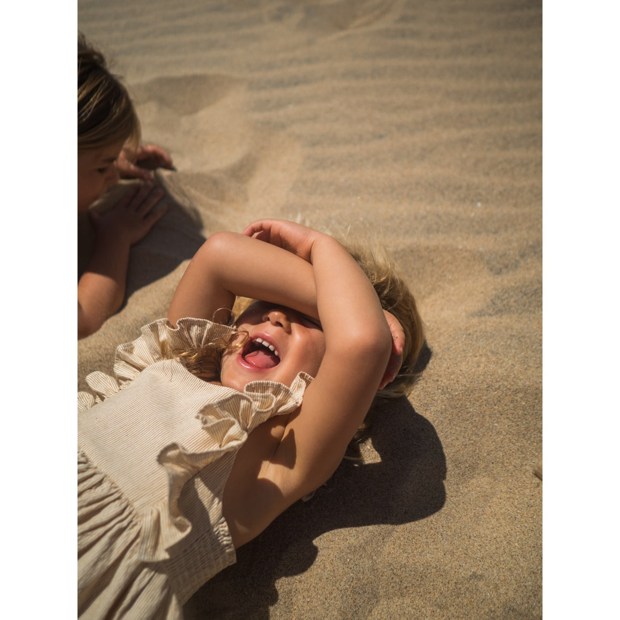 MarMar Fine Cotton Dijon Stripe Danita Frill Klänning