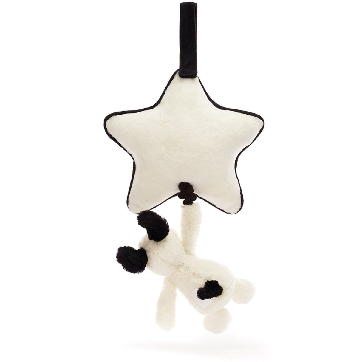 Jellycat Bashful Svart & Gräddvit Puppy Musikuro