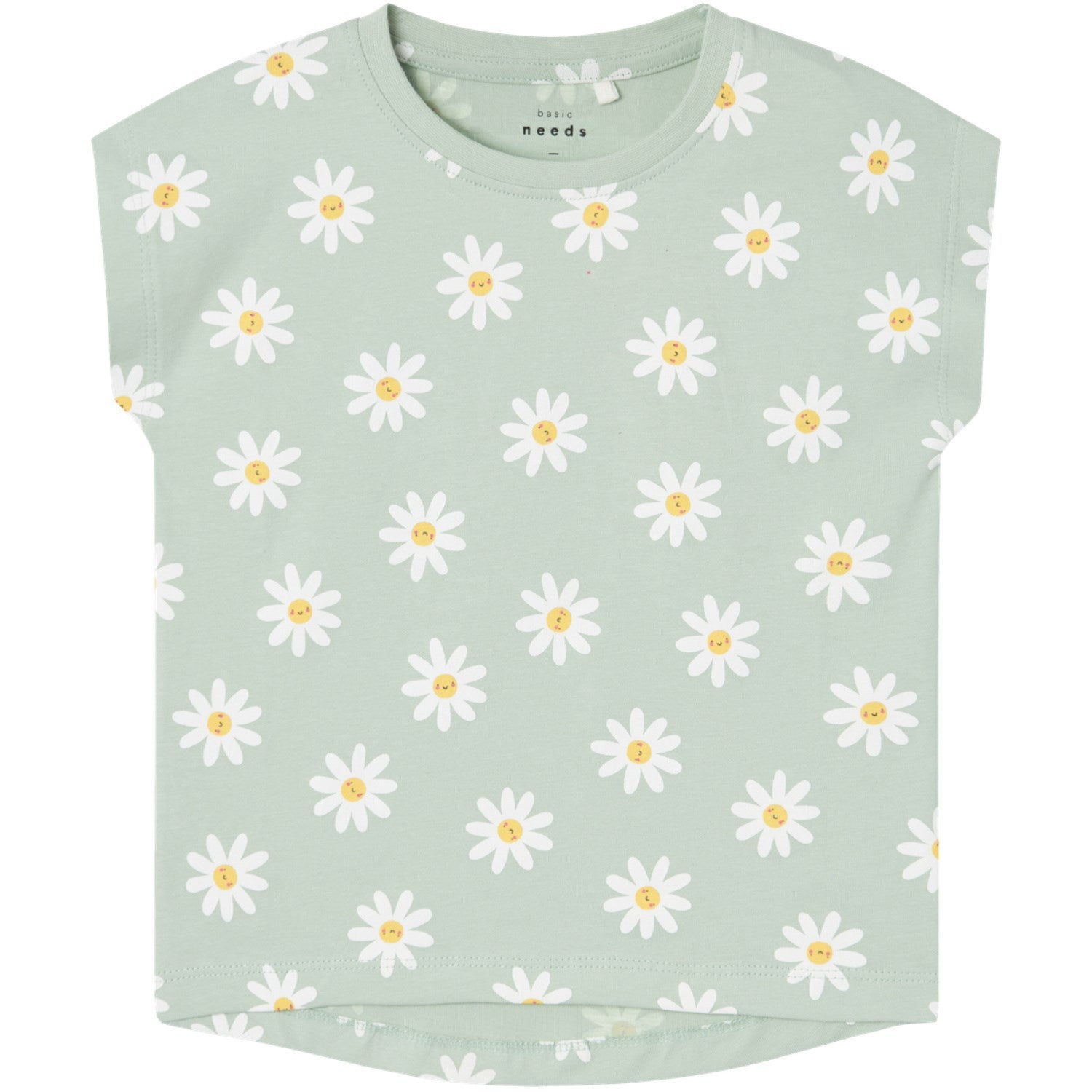 Name It Silt Green Daisy Blomster Vigga T-shirt