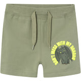 Name It Oil Green Abil Dragon Lång Sweat Shorts