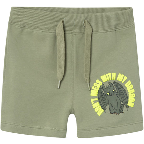 Name It Oil Green Abil Dragon Lång Sweat Shorts