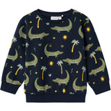 Name It Dark Sapphire Crocodiles Vermo Aop Lösa Sweatshirt