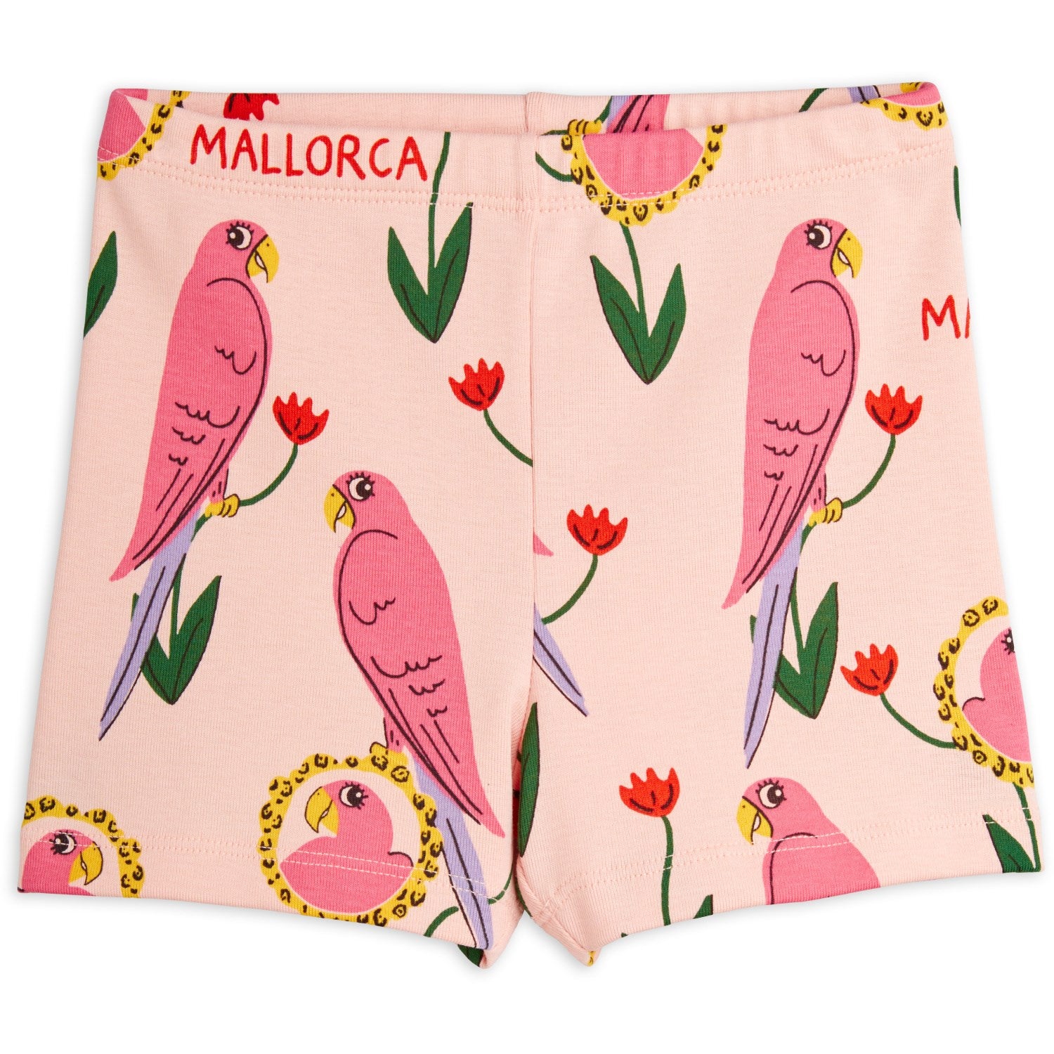 Mini Rodini Pink Parrots AOP Shorts