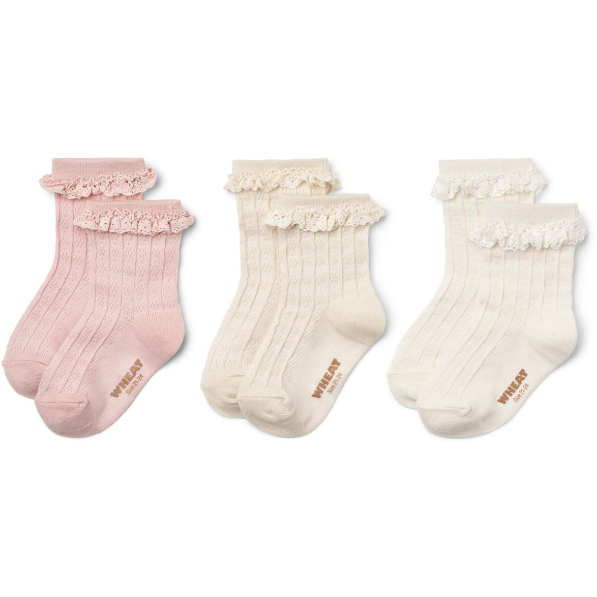 Wheat Powder 3 Pk Naja lace Socks