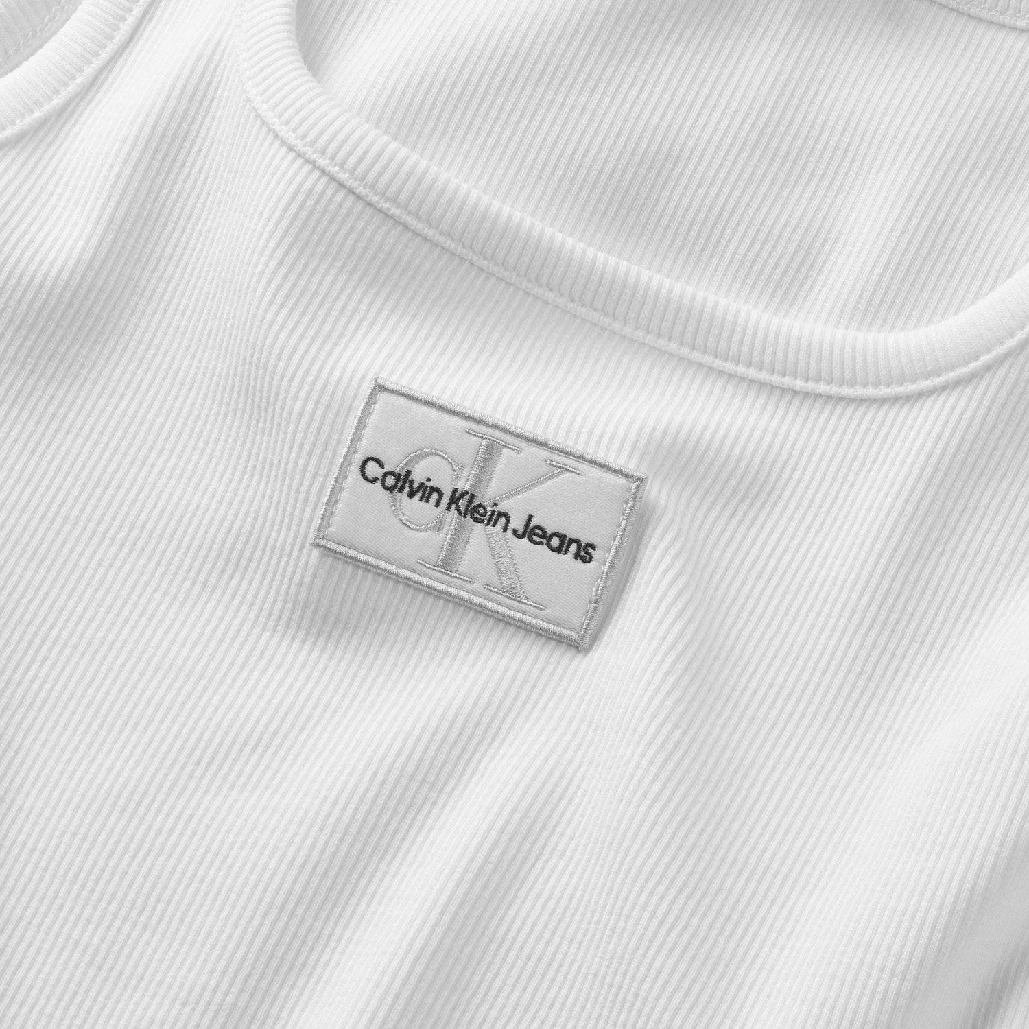 Calvin Klein Rib Badge Tank Topp Bright White 7