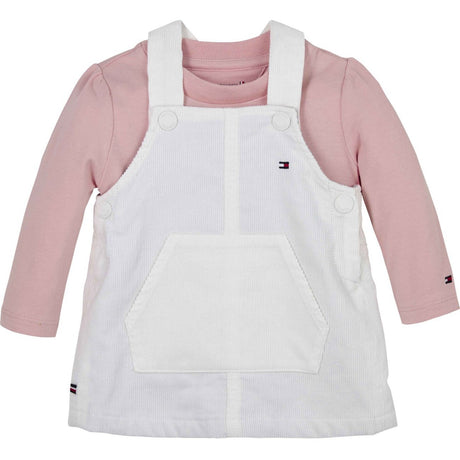 Tommy Hilfiger Ancient White Monotype Cord Dungaree Klänning Set