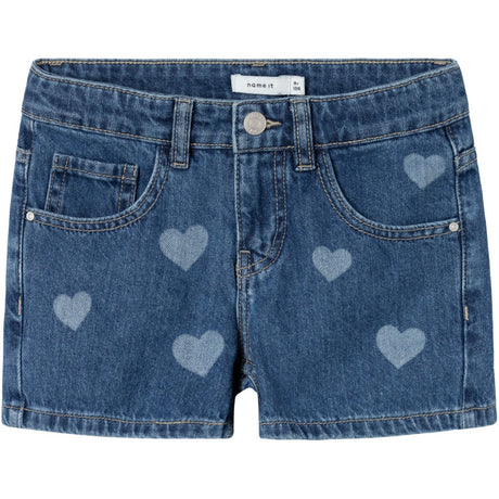 Name It Denim Blue Heart Rose Regular Denim Shorts