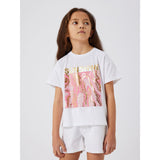 Name It Bright White Pink Nectar Javase Loose Short T-Shirt 2
