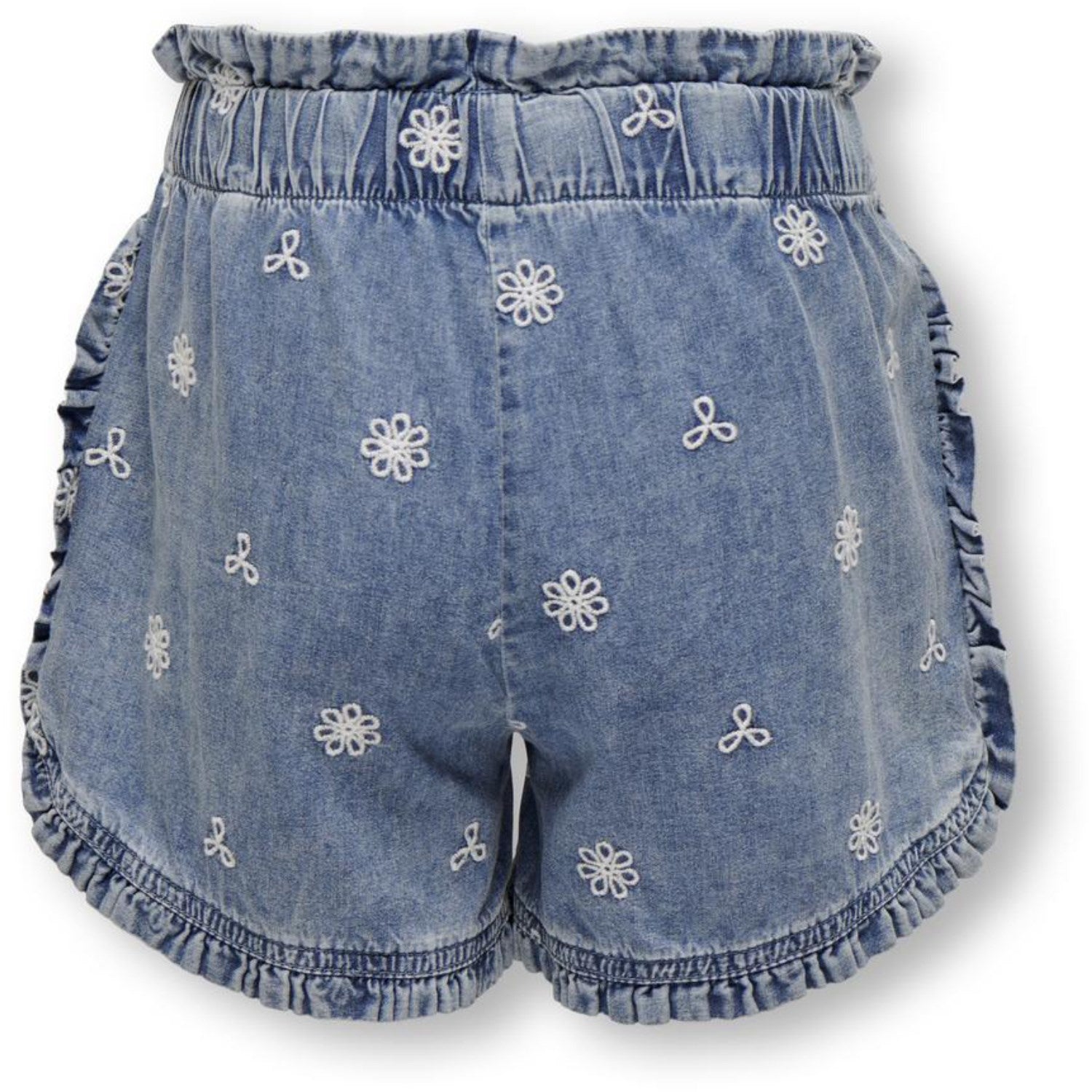 kids ONLY Medium Blue Denim Dandy Embroidery Frill Denim Shorts 2