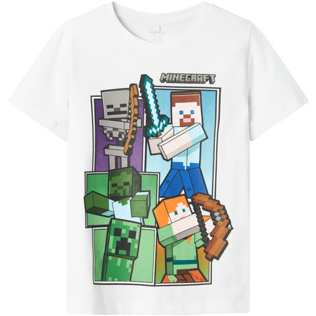 Name It Bright White Small text Mash Minecraft T-Shirt