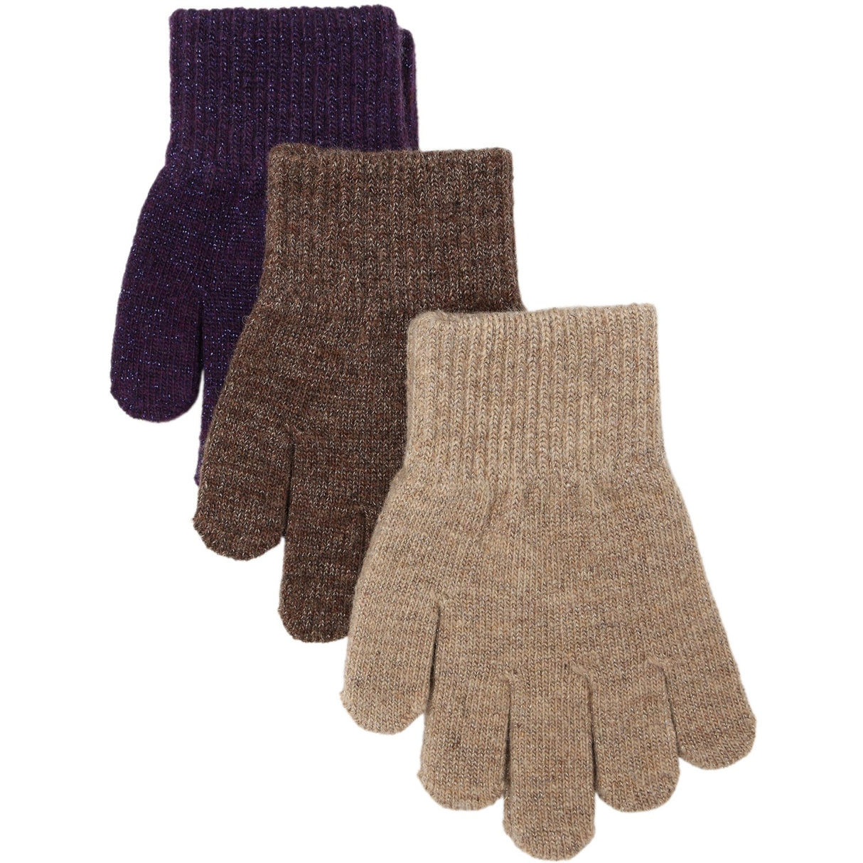 Mikk-Line Nightshade-Chocolate Chip-Doeskin Magic Handskar med Lurex 3-pack