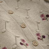 Minymo Beige Melange Cardigan Stickad