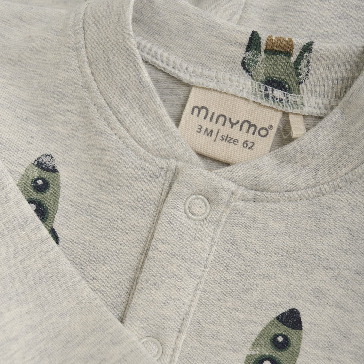Minymo Grey Melange Sweat Onesie AOP