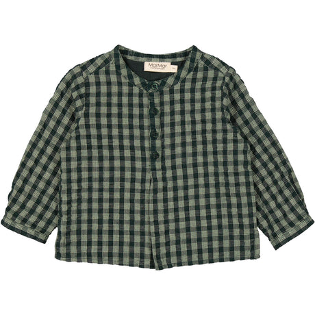 MarMar Seersucker Gingham Dark Leaf Check Totoro Skjorta