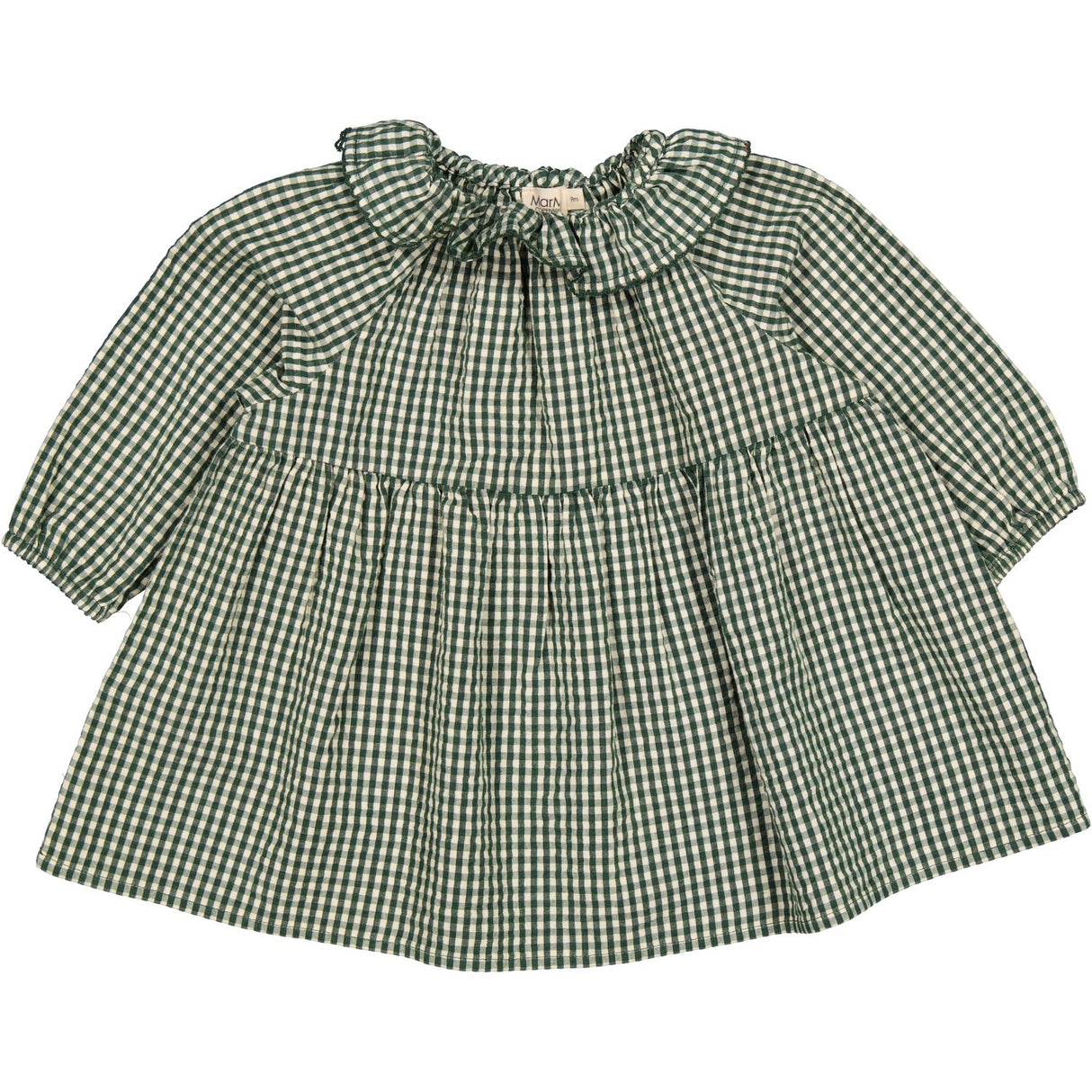 MarMar Cotton Seersucker Green Check Dawson Klänning