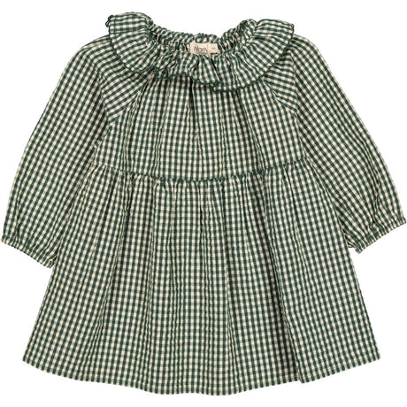 MarMar Cotton Seersucker Green Check Dawson Klänning