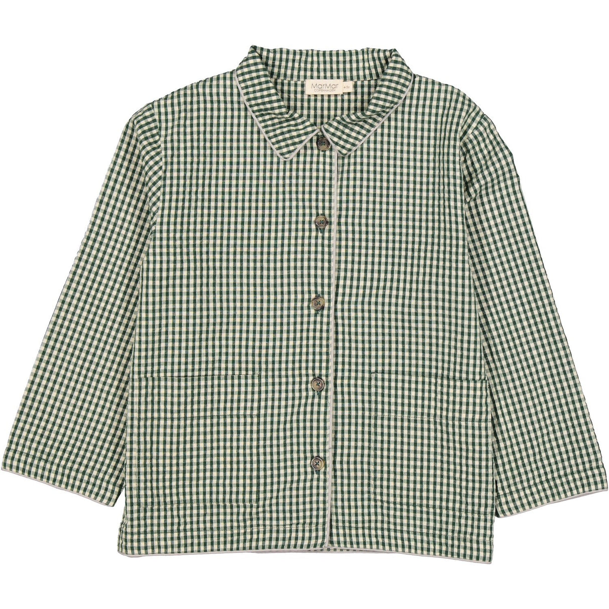 MarMar Cotton Seersucker Green Check Pyjamasset