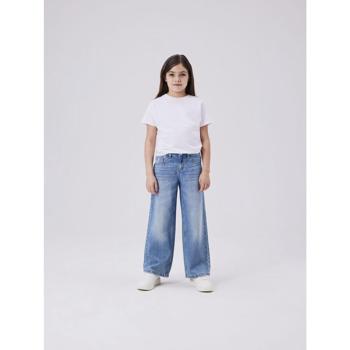 Name It Medium Blue Denim Rose Wide Jeans Noos