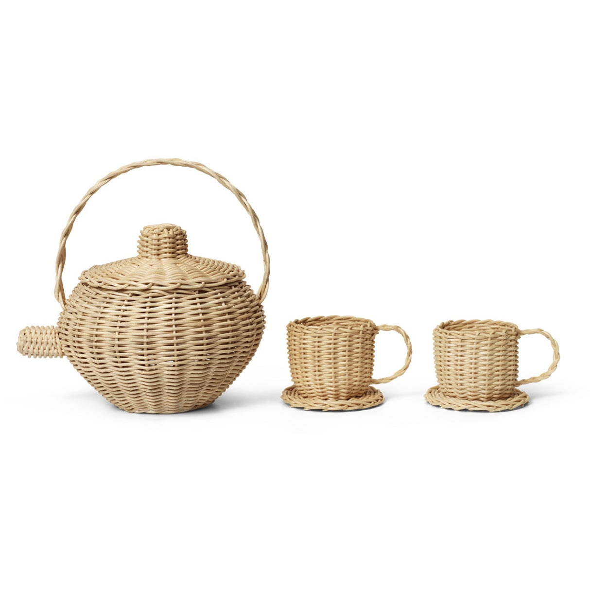 Ferm Living Natural Rattan Tea Set 4