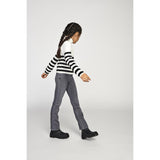 kids ONLY Cloud Dancer Black Franca Half Zip Stripe Stickad Blus Noos