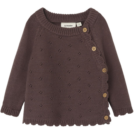 Lil'Atelier Peppercorn Laguna Wrap Knit Blouse