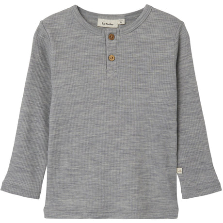 Lil'Atelier Grey Melange Fable Ull Blus