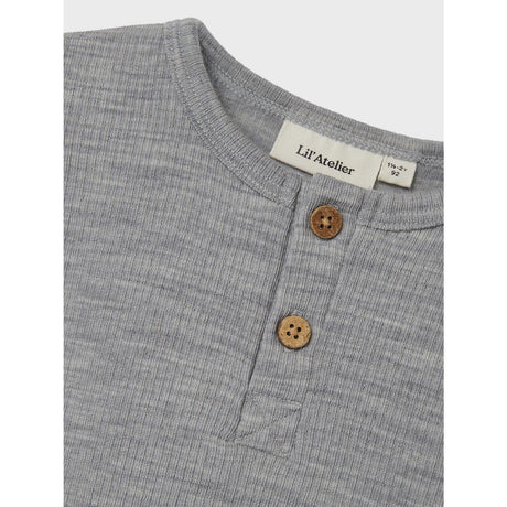 Lil'Atelier Grey Melange Fable Ull Blus