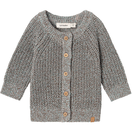 Lil'Atelier Sky Gray Noro Stickad Cardigan