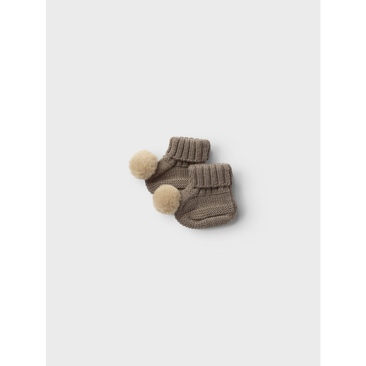 Name It Walnut Wrilla Ull Stickade Slippers Med Pom Pom