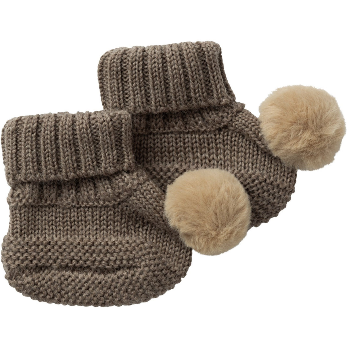 Name It Walnut Wrilla Ull Stickade Slippers Med Pom Pom