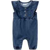 Name It Dark Blue Denim Asta Denim Frill Romper