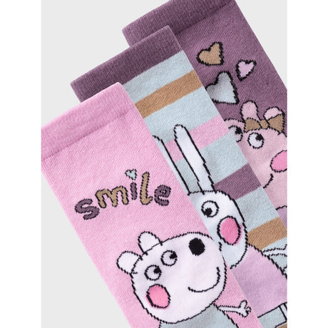 Name It Pastel Lavender 3P Arctic Dusk+Ether+Pastel Lavender Amina Peppa Pig 3-Pack Socks 2